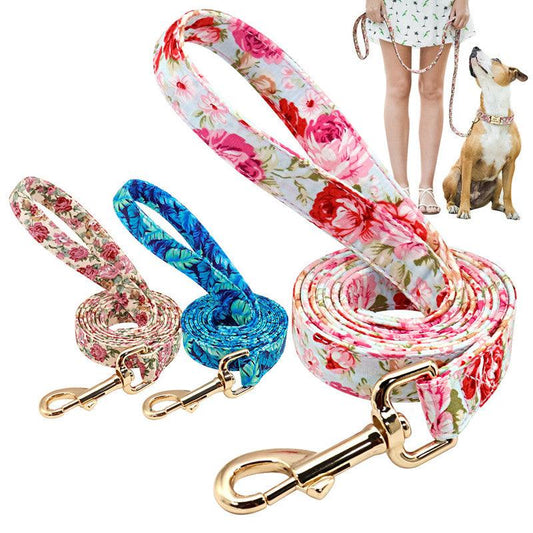 Stylish And Sturdy Nylon Floral Dog Leash
