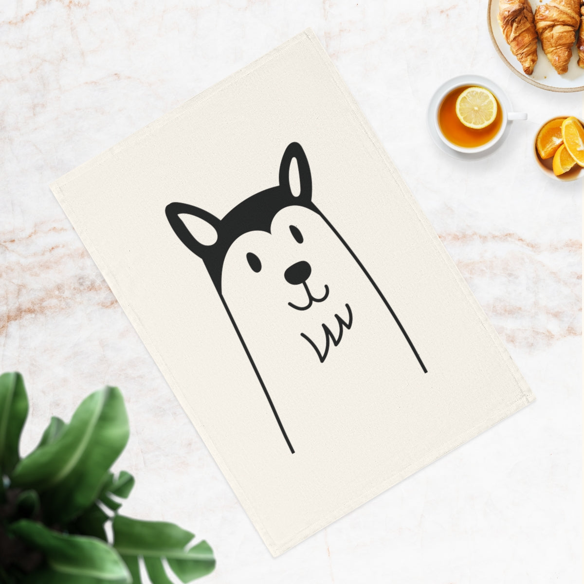 Husky dog Cotton Tea Towel, 50 x 70 cm