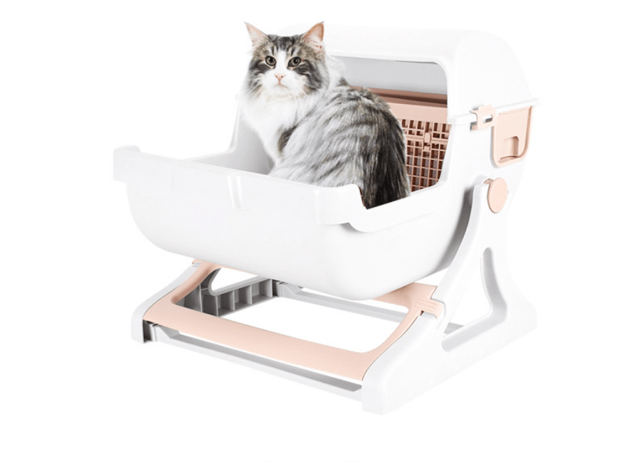 Sleek Kitty Corner Cat Litter Box With Tipping Bucket – Hygienic, Stylish & Easy Clean | The PetRiot