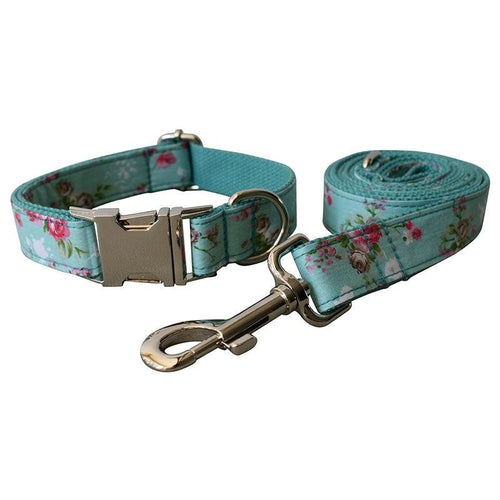 Rose Garden Dog Collar And Leash Set