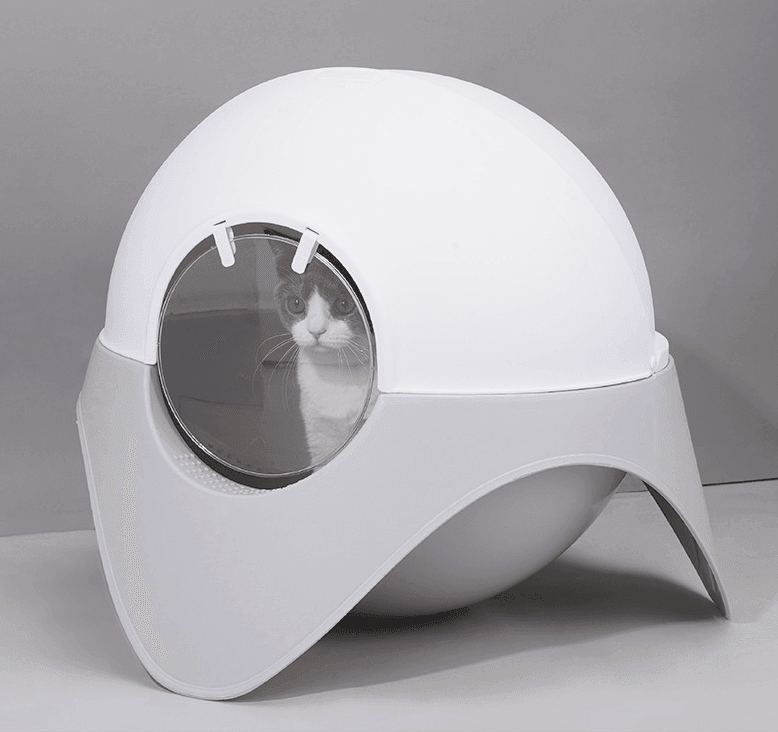 Snowy Space Pod Cat Litter Box – Enclosed, Easy Clean & Odor Control | The PetRiot