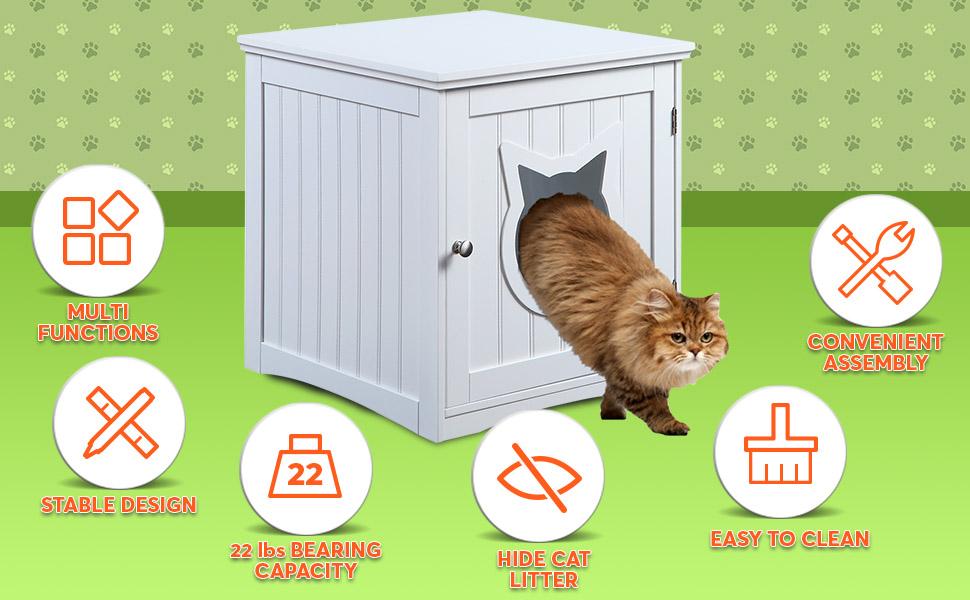 Cat House Side Table Litter Box Enclosure – Stylish Espresso Furniture from The PetRiot