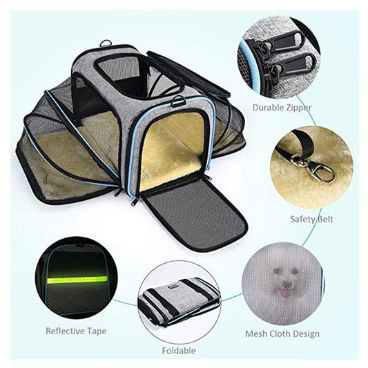 Expandable And Reflective Pet Carrier