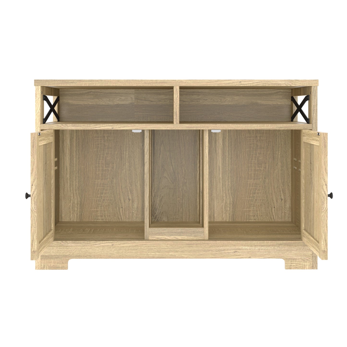 Modern double cat litter box enclosure furniture with divider – The PetRiot