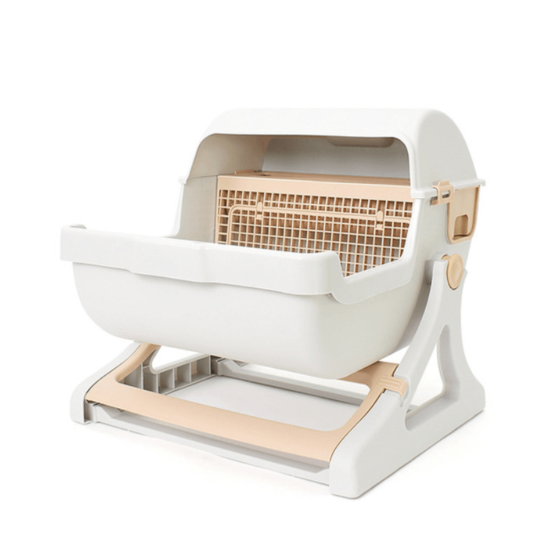 Sleek Kitty Corner Cat Litter Box With Tipping Bucket – Hygienic, Stylish & Easy Clean | The PetRiot