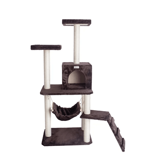 GleePet 57-Inch Cat Tree with Four Levels and Real Wood Climber