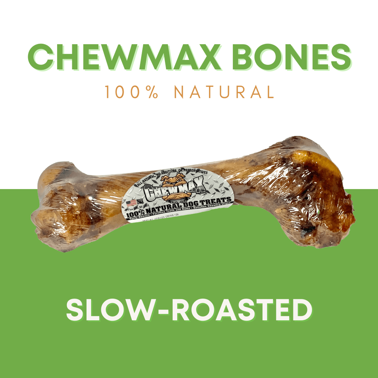 Porky Femur Dog Bones for Enhanced Dental Health - 2 Count