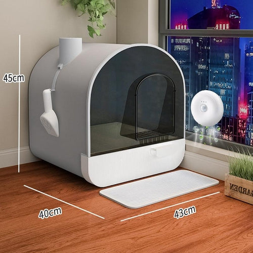 Ultimate Odor-Free Enclosed Cat Litter Box With Smart Features – Odor Control & Hygiene | The PetRiot