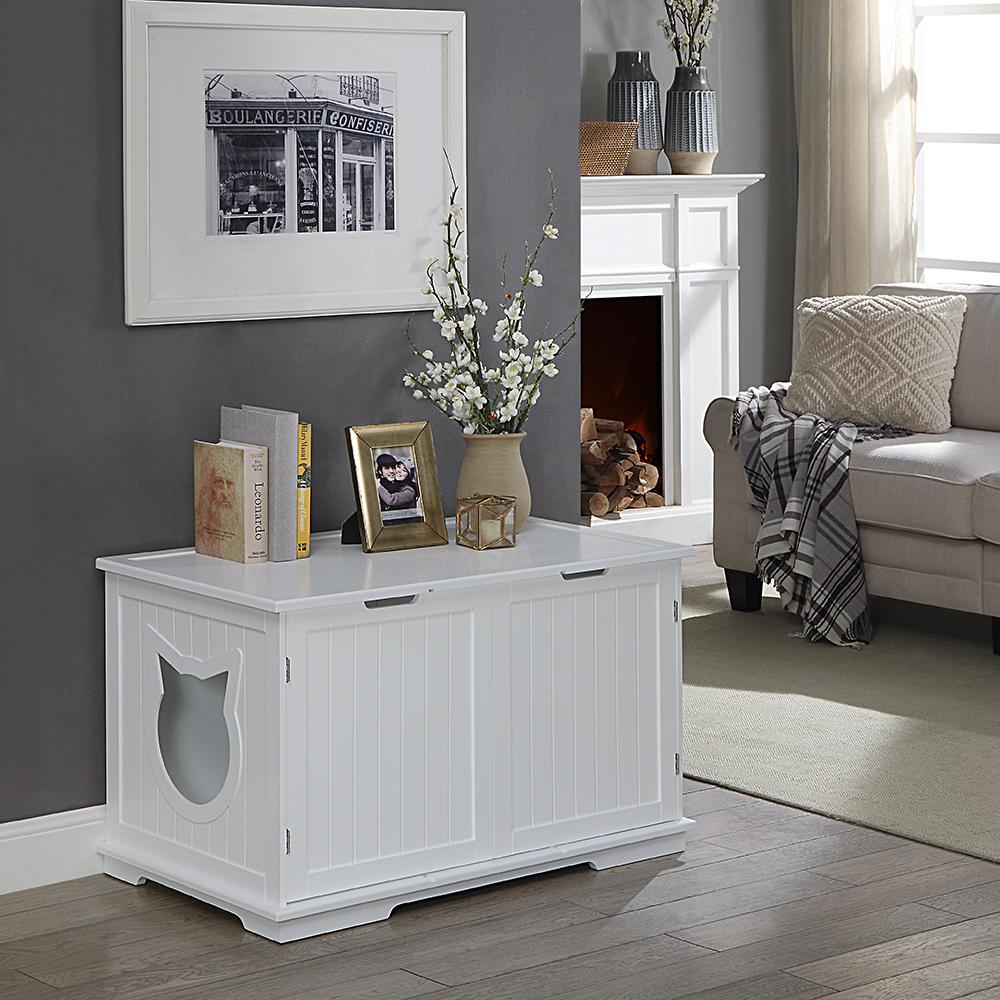 X-Large Cat Washroom Bench – Hidden Litter Box Enclosure Furniture