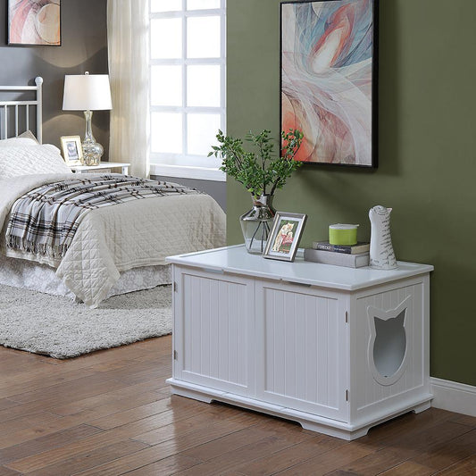 X-Large Cat Washroom Bench – Hidden Litter Box Enclosure Furniture