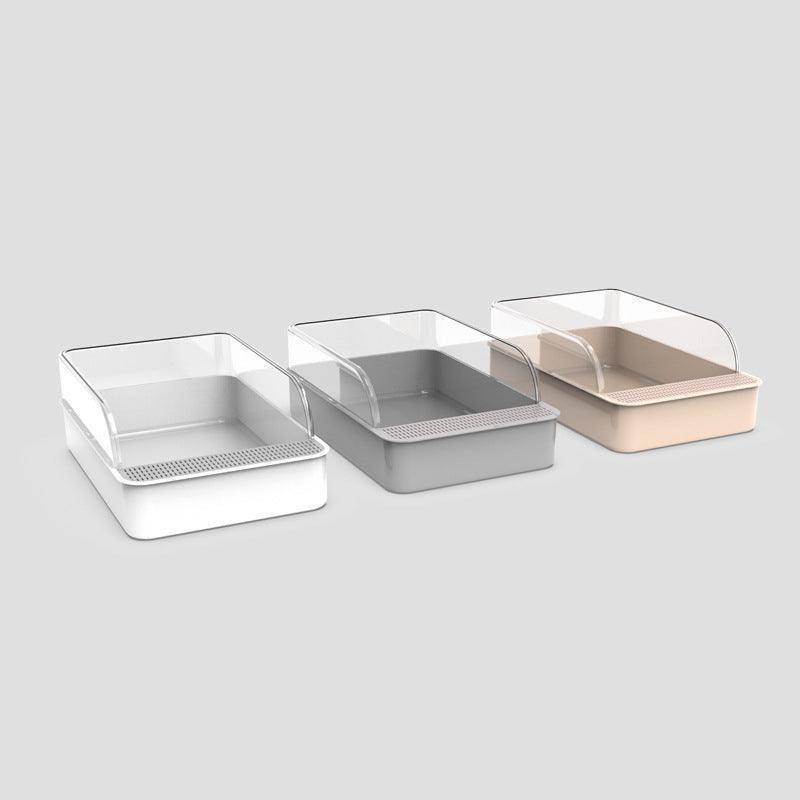 Sleek and Stylish Large Semi-Enclosed Plastic Cat Litter Box – Durable, Easy Clean & Modern Design | The PetRiot