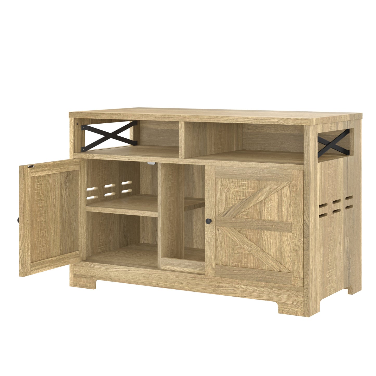 Modern double cat litter box enclosure furniture with divider – The PetRiot