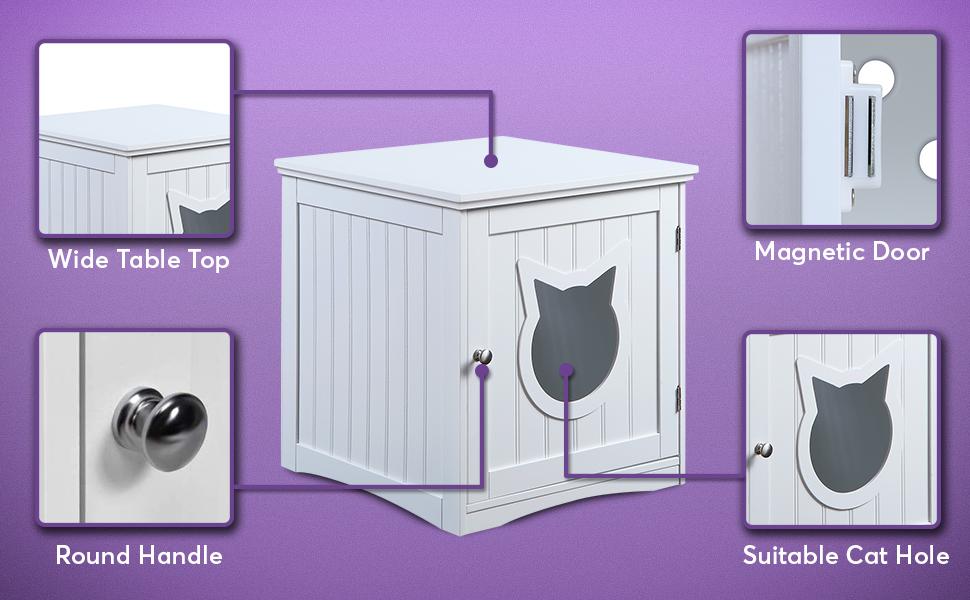 Cat House Side Table Litter Box Enclosure – Stylish Espresso Furniture from The PetRiot