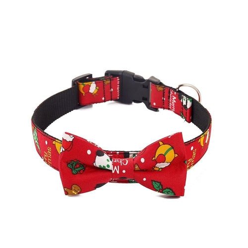 Festive Printed Christmas Dog Collar - Stylish Pet Accessory