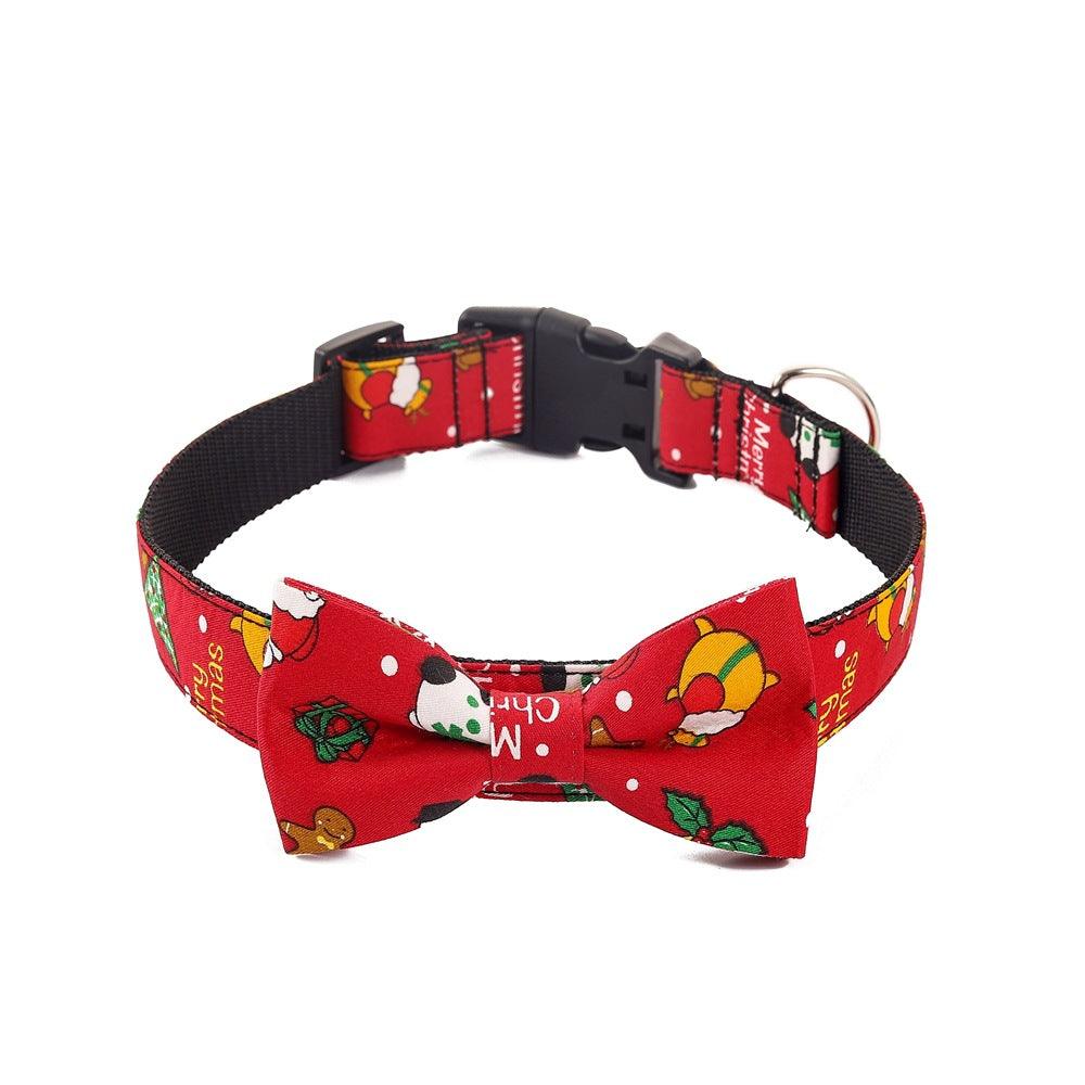 Festive Printed Christmas Dog Collar - Stylish Pet Accessory