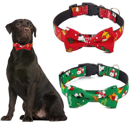 Festive Printed Christmas Dog Collar - Stylish Pet Accessory