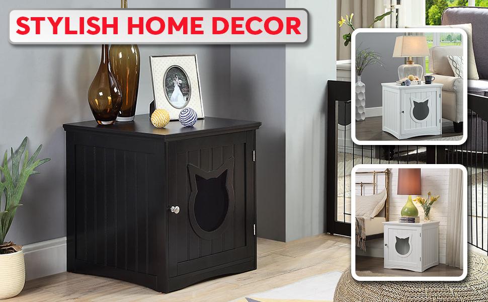 Cat House Side Table Litter Box Enclosure – Stylish Espresso Furniture from The PetRiot