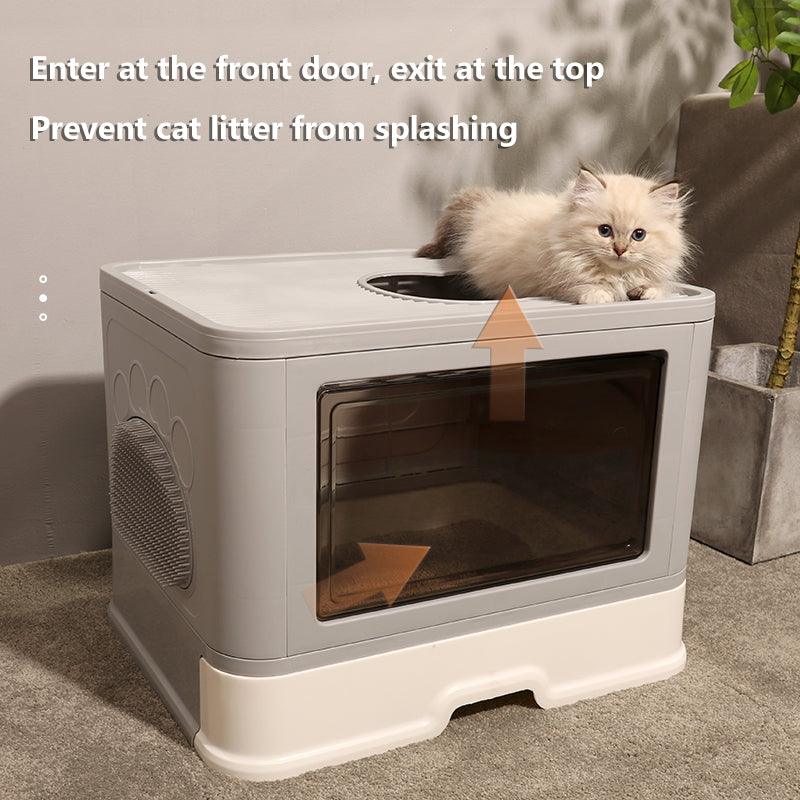 Foldable Odor-Free Cat Litter Basin With Top Entry – Hygienic, Foldable & Easy Clean | The PetRiot