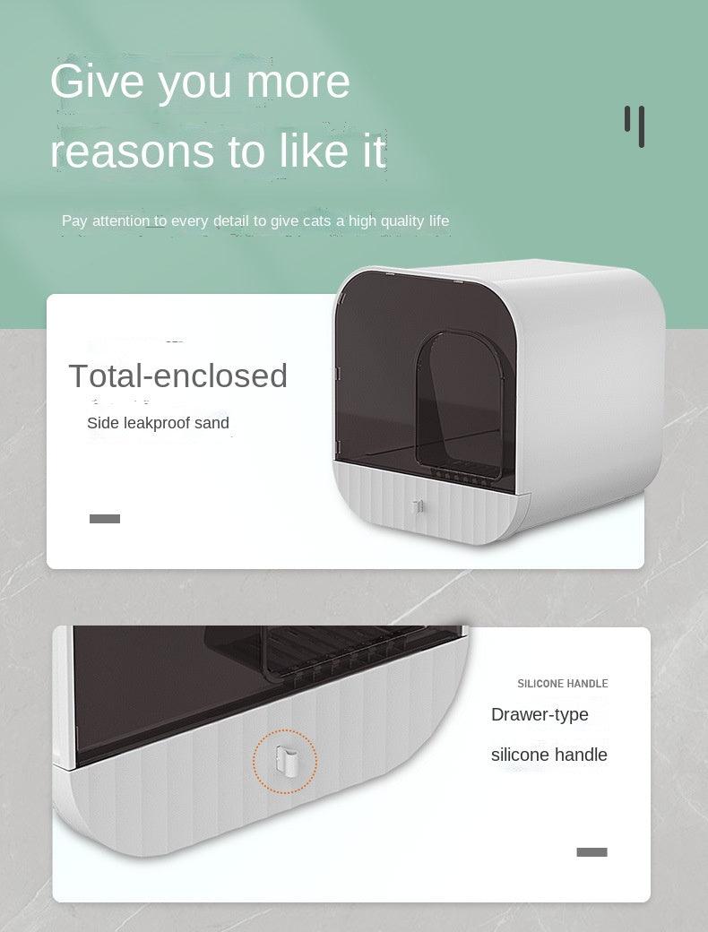 Enclosed Splash-Proof Cat Litter Box with Drawer Design – The PetRiot