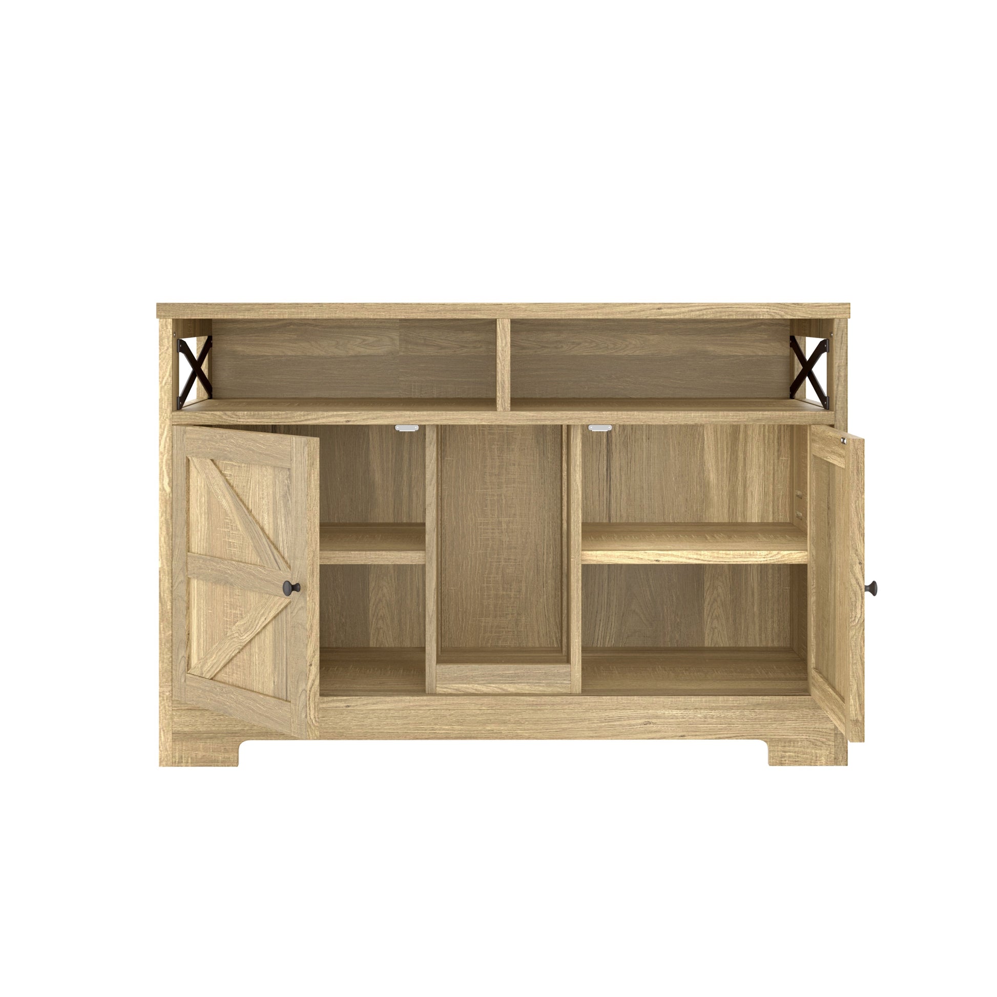 Modern double cat litter box enclosure furniture with divider – The PetRiot