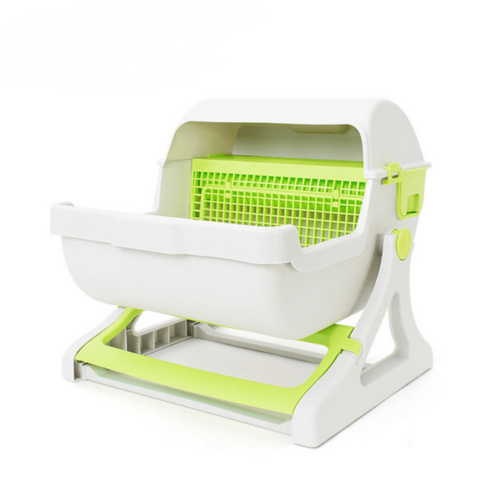 Sleek Kitty Corner Cat Litter Box With Tipping Bucket – Hygienic, Stylish & Easy Clean | The PetRiot