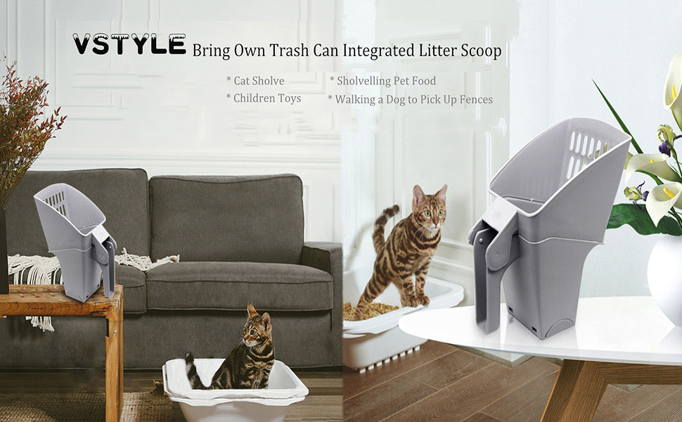 Easy Litter Scoop for Cats – Built-In Waste Bin, Durable & Hygienic Cleaning Tool from The PetRiot