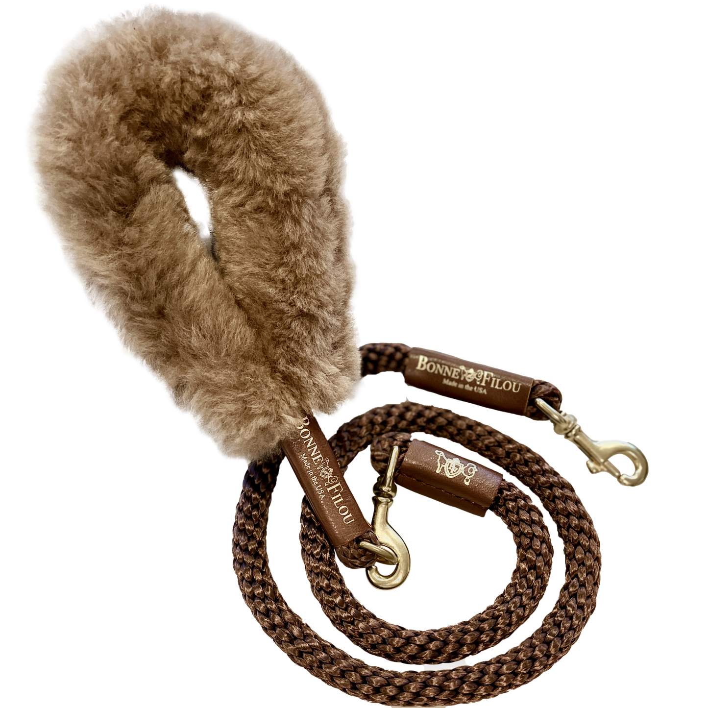 Bonne et Filou: Bundle Shearling Fur Grip + Rope Leash for Dogs