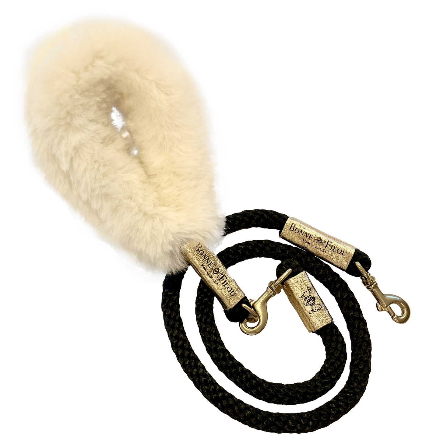 Bonne et Filou: Bundle Shearling Fur Grip + Rope Leash for Dogs