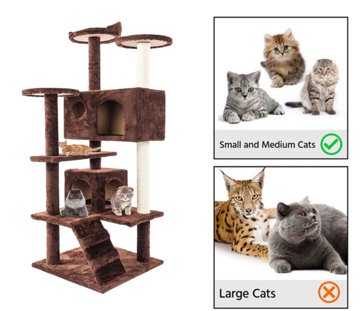 Cat Climbing Sisal Rope Tower – Multi-Level Cat Tree with Stairs | The PetRiot