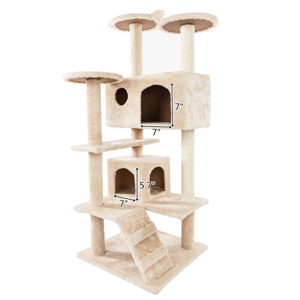 Cat Climbing Sisal Rope Tower – Multi-Level Cat Tree with Stairs | The PetRiot