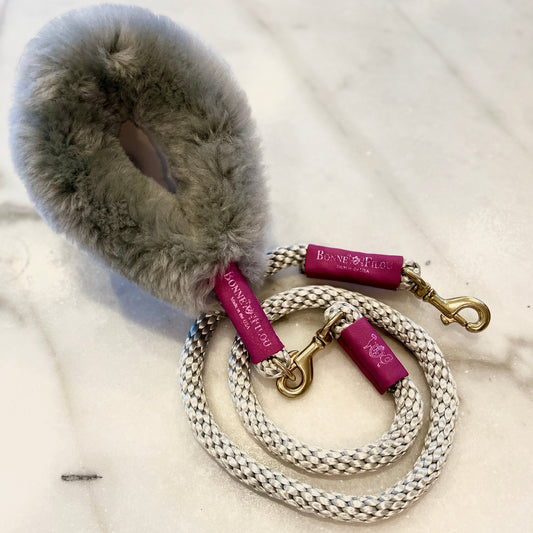 Bonne et Filou: Bundle Shearling Fur Grip + Rope Leash for Dogs