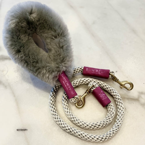 Bonne et Filou: Bundle Shearling Fur Grip + Rope Leash for Dogs