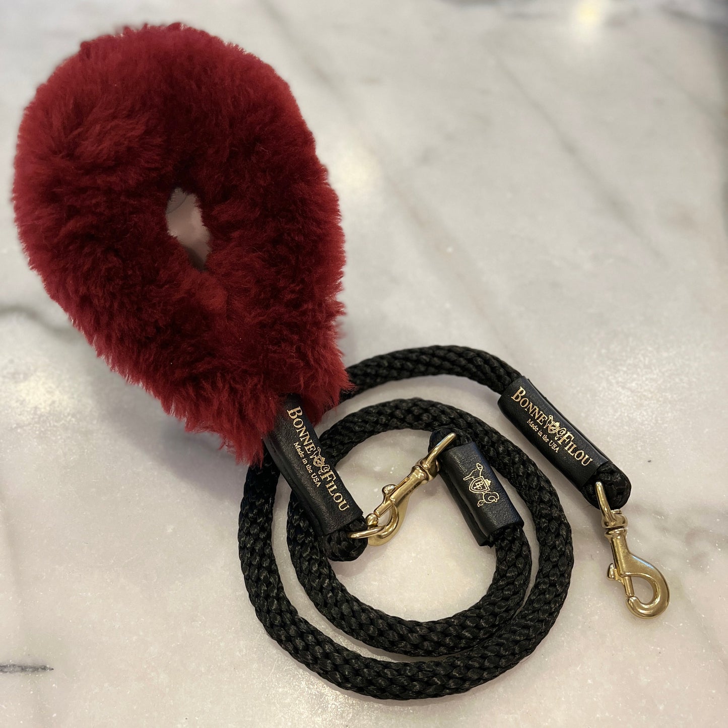 Bonne et Filou: Bundle Shearling Fur Grip + Rope Leash for Dogs