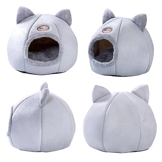 Cozy 2-In-1 Cat & Dog Pet House – plush, removable bed with cute ear design, soft comfort, perfect for small pets | The PetRiot