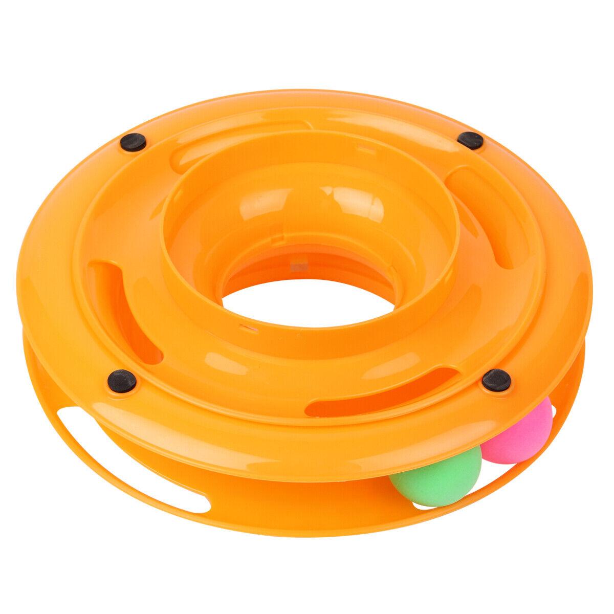 Interactive Kitty Playland: Stacked Ball Disk Toy For Endless Feline