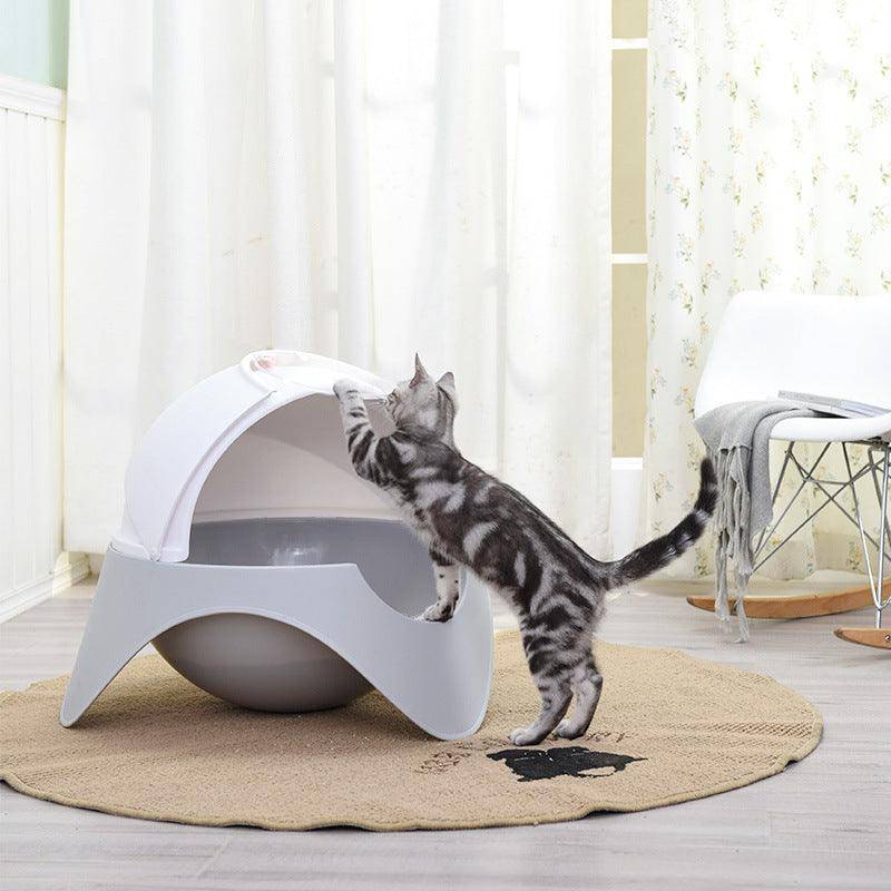 Snowy Space Pod Cat Litter Box – Enclosed, Easy Clean & Odor Control | The PetRiot
