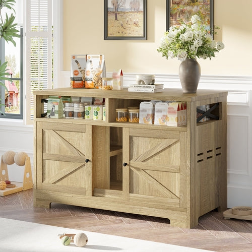 Modern double cat litter box enclosure furniture with divider – The PetRiot