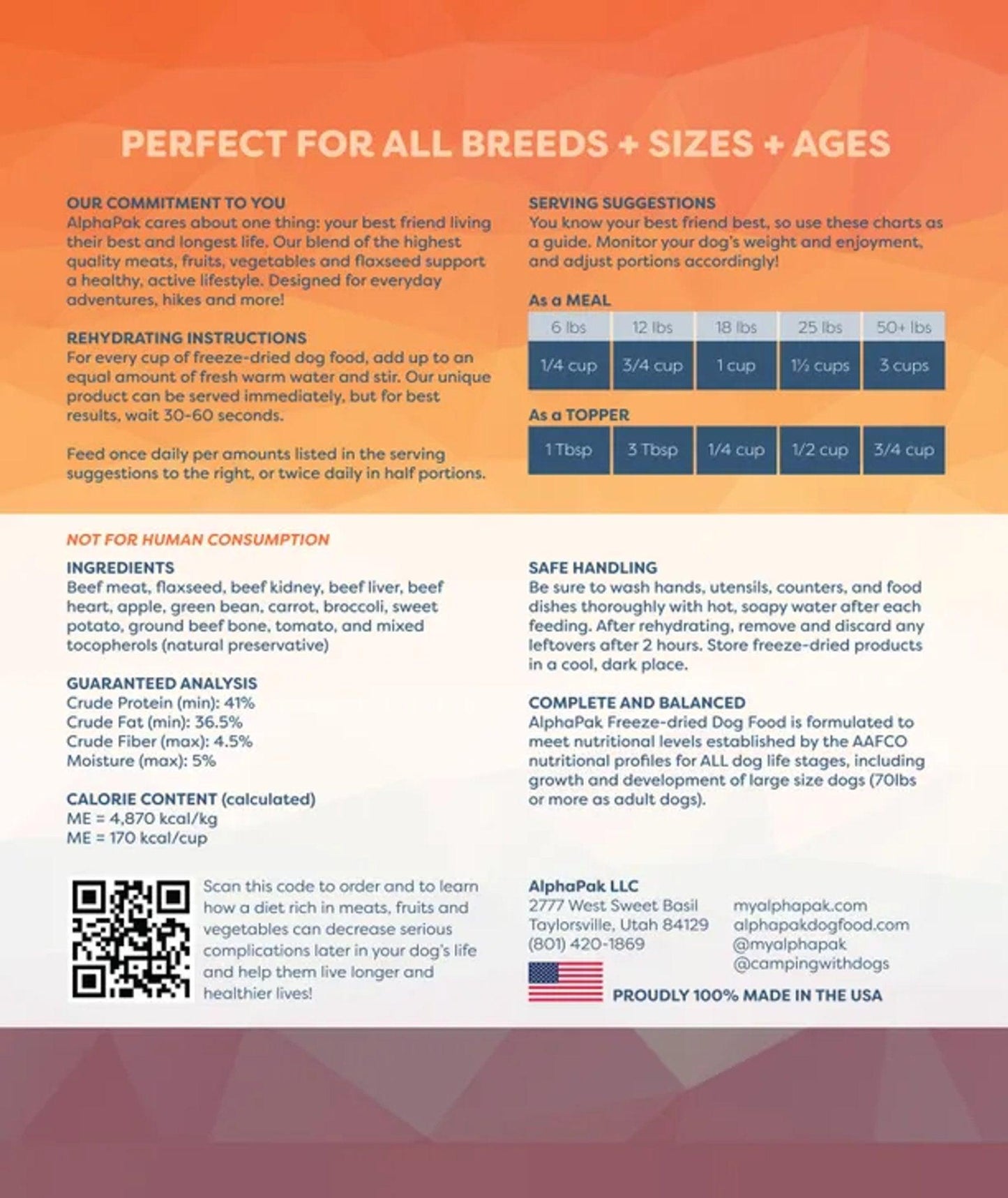 Alpha Pak Raw Freeze Dried Dog Food - Premium Grain-Free Nutrition