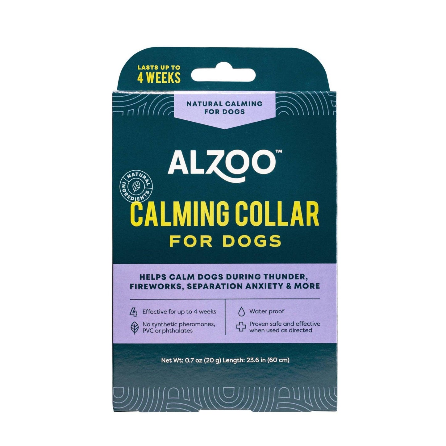 ALZOO Plant-Based Calming Collar for Dogs - Gentle Stress Relief