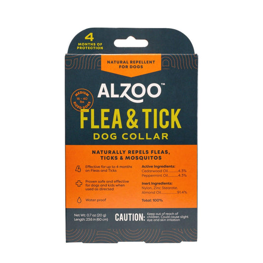 ALZOO Plant-Based Flea & Tick Collar for Medium Dogs