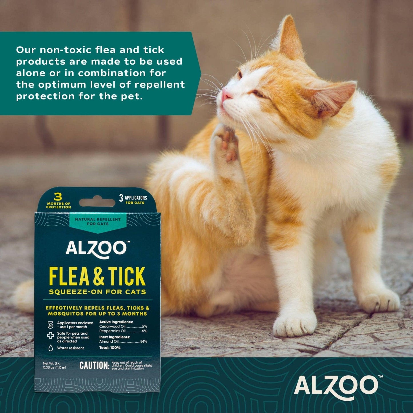 ALZOO Plant-Based Flea & Tick Repellent - 3 Month Supply