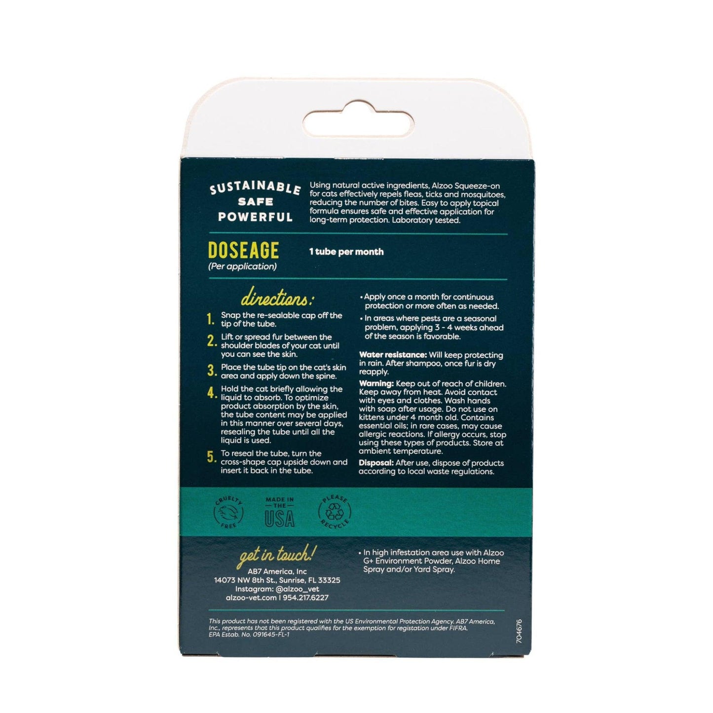 ALZOO Plant-Based Flea & Tick Repellent - 3 Month Supply