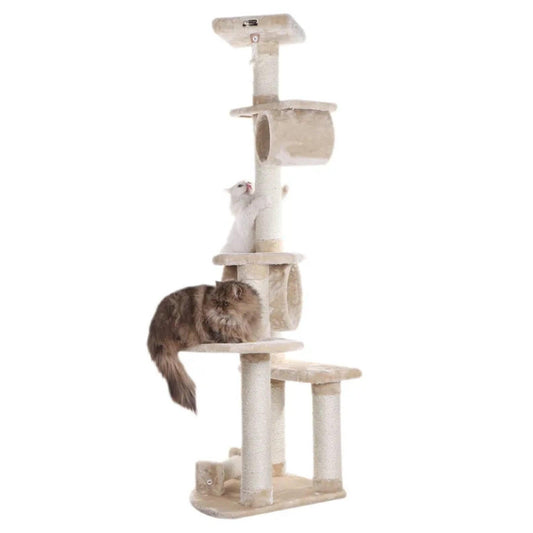 Armarkat 74" Real Wood Cat Tree with Cured Sisal and Multiple Perches