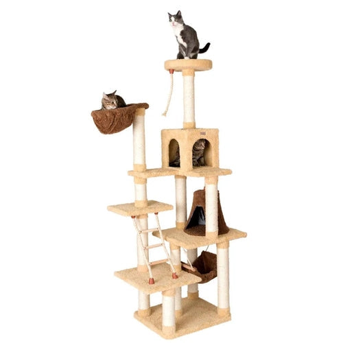 Armarkat 78" Real Wood Cat Climber – Multi-Level Cat Tower & Play House