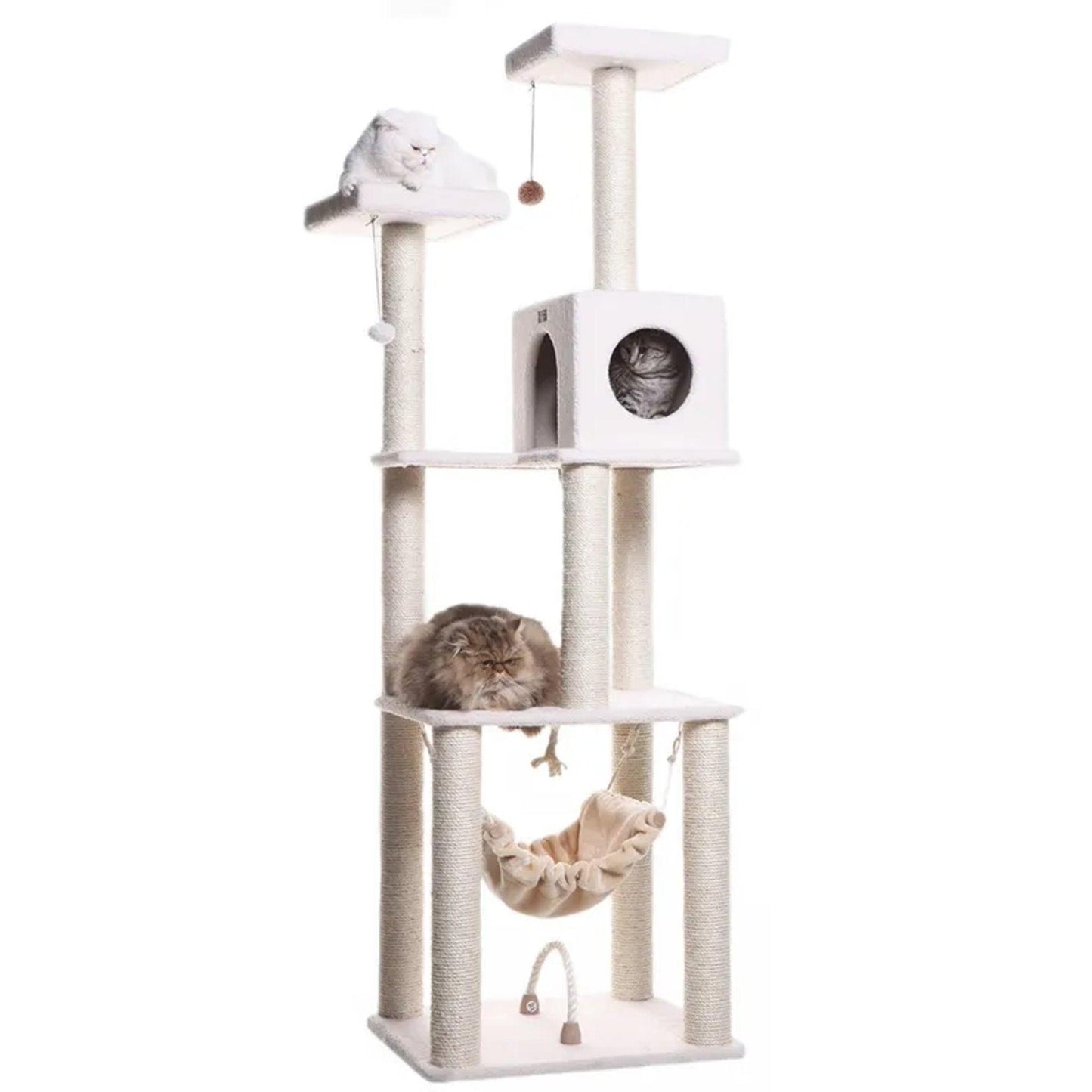 Armarkat Classic Ivory Cat Tree with 4 Levels and Accessories
