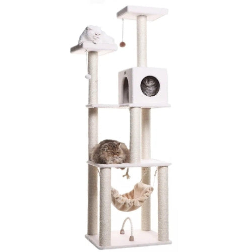 Armarkat Classic Ivory Cat Tree with 4 Levels and Accessories