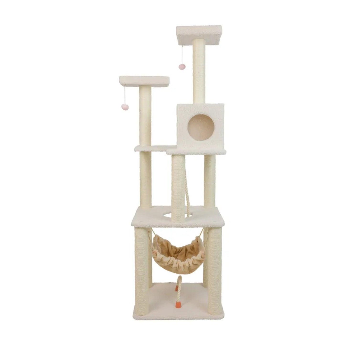 Armarkat Classic Ivory Cat Tree with 4 Levels and Accessories