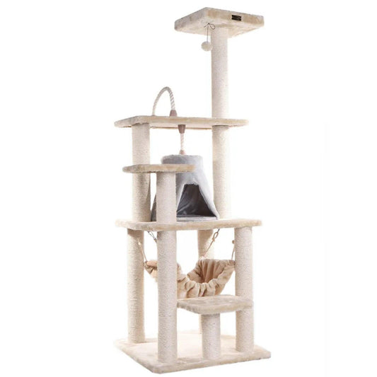 Armarkat Deluxe 65" Cat Tree with Hammock and Playhouse