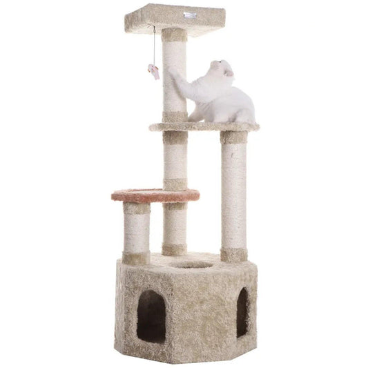 Armarkat X5703 Premium Multi-Level Cat Tree and Condo in Khaki