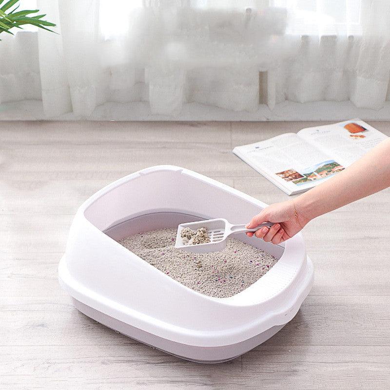 Oversized Splash-Proof Semi-Enclosed Cat Litter Box
